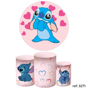 Stitch - Kit Festa (Painel 150cm + Trio de Cilindros)
