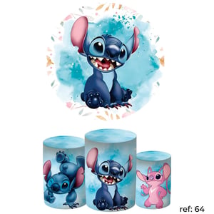 Stitch - Kit Festa (Painel 150cm + Trio de Cilindros)