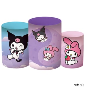 Kuromi - Trio de Capas de Cilindros