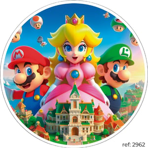 Super Mário - Capa de Painel Redondo