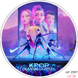 Guerreiras do K-pop - Capa de Painel Redondo Helanca    Elástico a toda volta 