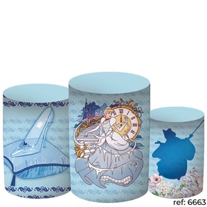 Princesas - Trio de Capas de Cilindros Helanca    Elástico a toda volta 