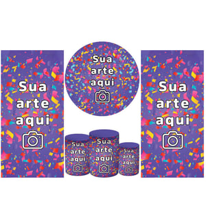 Personalizado - Kit Casadinho Helanca    Elástico a toda volta Painel redondo + trio de cilindros + laterais e veste fácil
