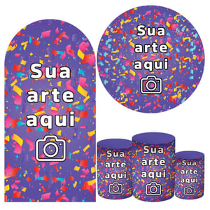 Personalizado - Kit Casadinho (painel redondo + trio de cilindros + romano) Helanca    Elástico a toda volta Veste fácil