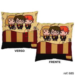 Harry Potter - Almofada Microfibra 40x40 4x4   Enchimento de lã siliconada
