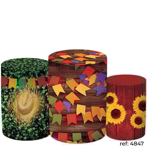 Festa Junina/Arraiá - Trio de Capas de Cilindros Helanca    Elástico a toda volta 