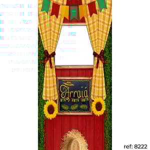 Festa Junina/Arraiá - Capa de Painel Lateral Vazado Veste Fácil 100x200 Helanca 100x200   Veste Fácil 