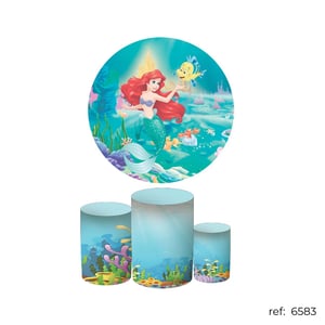 Kit Festa Pequena Sereia Helanca     Conjunto de capas