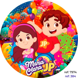 Maria Clara e JP - Capa de Painel Redondo Helanca    Elástico a toda volta 