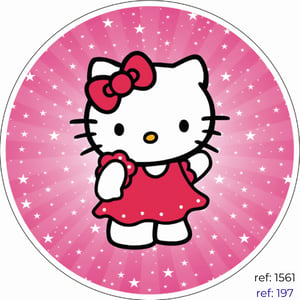 Hello Kitty - Capa de Painel Redondo Helanca    Elástico a toda volta 