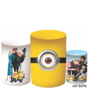 Meu Malvado Favorito/Minions - Trio de Capas de Cilindros Helanca    Elástico a toda volta 