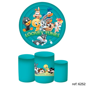 Looney Tunes - Kit Festa Helanca    Elástico a toda volta Conjunto de capas e veste fácil
