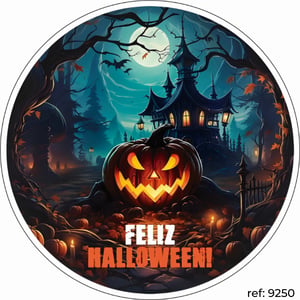 Halloween - Capa de Painel Redondo Helanca    Elástico a toda volta 