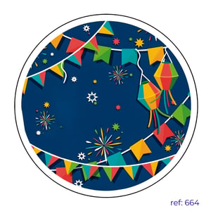 Festa Junina/Arraiá - Capa de Painel Redondo Helanca    Elástico a toda volta Mini Painel 50cm, Painel Médio 130cm e Painel Padrão 150cm