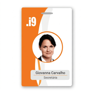 Crachá Personalizado PVC PVC branco 0,76 mm 5,5X8,5CM 4x0 Impressão Frente. Sem verniz Canto arredondado + furo 