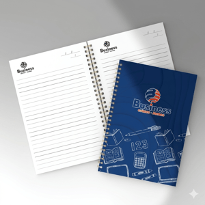 CADERNO PERSONALIZADO CAPA  COUCHÊ 300GR Papel: Capa couchê 300gr Capa e contracapa Impressão: 4/0 (Impressão somente na frente)  Quantidade de folhas: 96 Miolo Impressão: 1/1 (Impressão preto e branco frente e verso) / Papel: Offset / Gramatura: 75g/m²