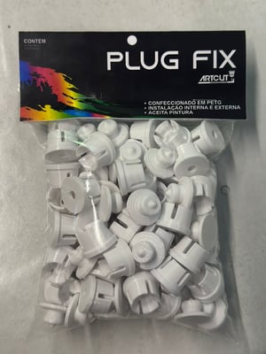 Plug Fix Confeccionado em PETG; Instalação interna e externa; aceita pintura.     50 machos 50 fêmeas