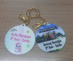 Chaveiro Escolar Acrílico com impressão UV 6x6 4x0   