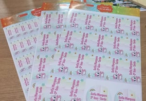 Etiqueta Escolar Adesivo Vinil  4x0  17 - Adesivo 7,5x4,5 24 - Adesivo 8x3,5 68 - Adesivo 5,5x1,5 2 Adesivo 6x6 2 Adesivos 6x6 