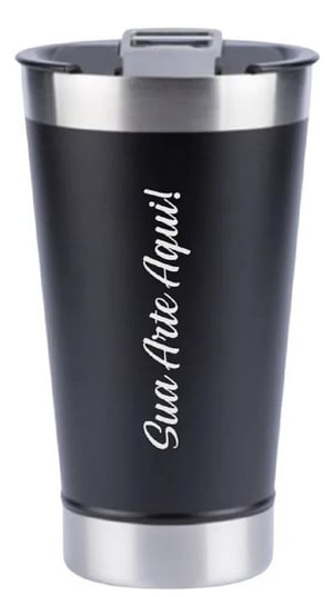 Copo Térmico 473ml com Gravação Fiber Laser   azul - rosa - preto - laranja   