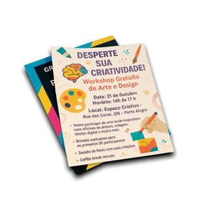 Panfletos 120g Coloridos | ⭐ Mais resistente e profissional