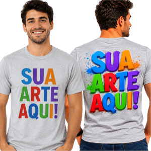 Camiseta Personalizada em Poliéster | Sua Arte, Foto ou Logo
