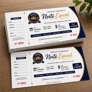 Convite Tradicional para Eventos 6,7 x 15 cm com Arte Inclusa, Picote e Numeração | ArteFotoPrint Papel Opalina 240g 6,7cm X 15cm Colorido (4x0) – impressão em alta qualidade Sem revestimento Picote e Numeração ✔ Personalizado • ✔ Numerado • ✔ Com Picote • ✔ Papel 240g • ✔ Arte Inclusa