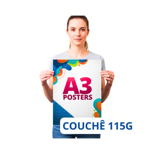 Poster 31x46 cm - Impressão Digital Colorida 115g Frente Couchê 115g 310mm x 460mm 4x0 (Só Frente)   