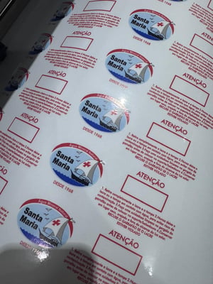 Adesivo para lacre de água vinil adesivo Transparente 12X7CM 4x0 Brilho corte personalizado 