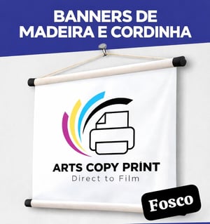 Banner 1mt x 55cm (Fosco) Lona 440g  4x4 Fosco Madeira e cordinha 