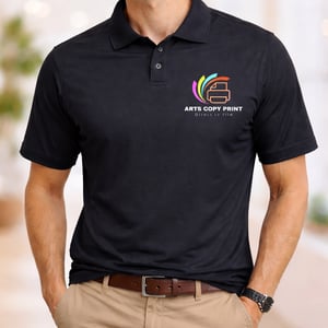 Camiseta Polo Preta*Personalizada* Tecido Malha PV Estampa frete e costas    