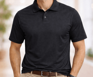 Camiseta Polo Preta*Lisa* Tecido Malha PV     
