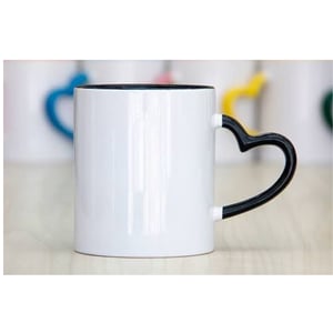 Caneca P/ sublimação *CORAÇÃO * PRETA Porcelana  Cores sortidas   