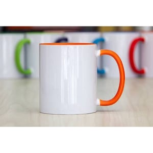 Caneca P/ sublimação *Colorida*LARANJA Porcelana  Cores sortidas   