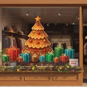 Adesivo Natalino Árvore presentes