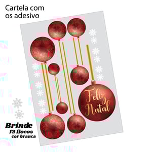Adesivo bolas natalinas - vitrine aérea