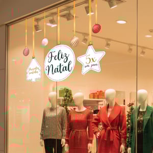 Adesivo estrela natalina - vitrine aérea