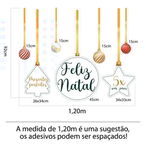 Adesivo estrela natalina - vitrine aérea