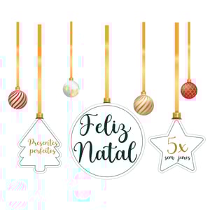 Adesivo estrela natalina - vitrine aérea
