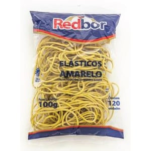 ELÁSTICO AMARELO ESPECIAL 100G - 120 UNID.      Elástico com formulação de alta qualidade e excelente resistência.