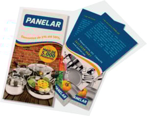 Flyers / Folhetos Pequenas Tiragens Couchê 120g 10x15cm 4x0 Sem verniz Corte Reto 