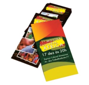 Flyers / Folhetos Filipetas Couchê 120g 10x21cm 4x4 Sem verniz Corte Reto 