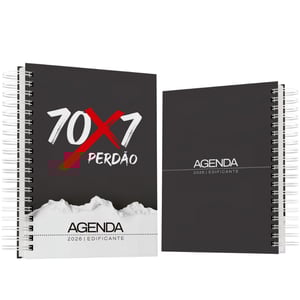 Agenda 2026 Edificante – Perdão 70x7 Capa Dura - Miolo sulfite 75g 15x21 4x0  Capa dura, Laminação fosca, brilho, Wire-o branco 