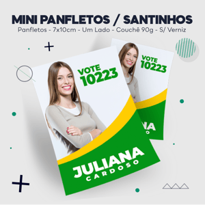 Mini Panfleto Um Lado Couchê 90g 7x10cm Impressão somente frente colorida - 4x0 Sem Verniz Refile 