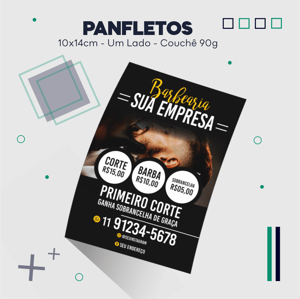 Panfleto Tradicional Um Lado Couchê 90g 10x14cm Impressão somente frente colorida - 4x0 Sem Verniz Refile 