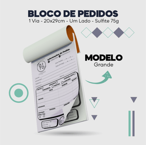 Bloco de Anotação - Grande - 1 Via Sulfite 75g 20x29cm 4x0 - Impressão somente frente   