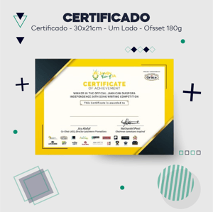 Certificado A4 Offset Offset 180g 21x30cm   Cantos Retos 
