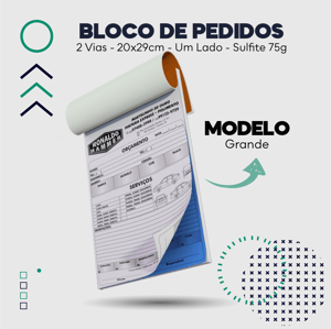 Bloco de Anotação - Grande - 2 Vias Autocopiativo - 56g 20x29cm    50 folhas de cada via
