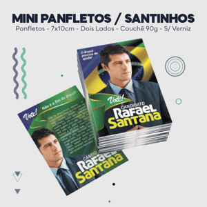 Mini Panfleto Dois Lados Couchê 90g 7x10cm Impressão frente e verso colorida - 4x4 Sem Verniz Refile 