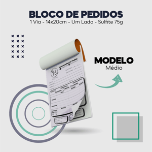 Bloco de Anotação - Médio - 1 Via Sulfite 75g 14x20cm 4x0 - Impressão somente frente   